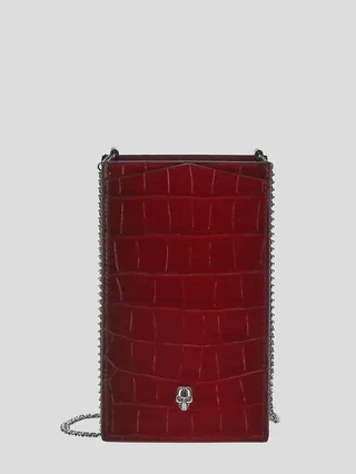 Alexander Mcqueen Embossed Chain-Link Crossbody Bag