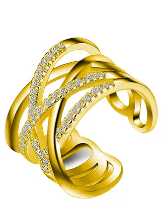 Elegant Platinum Plated Adjustable Solitaire Ring for Women - Fashionable Gift with Luxury Gift Box 