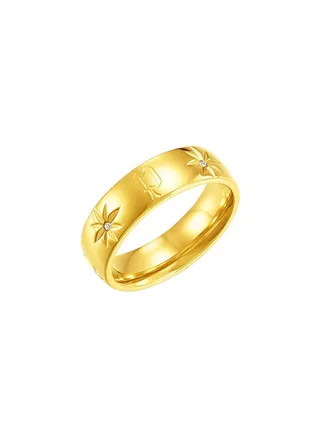 Police Galaxy Gold Plated Ladies Finger Ring With Crystals 52 - PEJLF0003301 