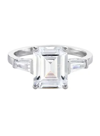 The Flawless Collection - Clear Baguette With Tapered Baguette Shoulder Ring 