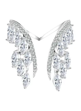 Copper Cubic Zirconia Studded Butterfly Wings Adjustable Ring 