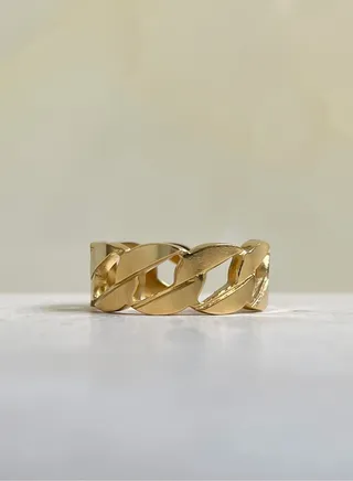 Adjustable Bulky Chain Ring- Gold 