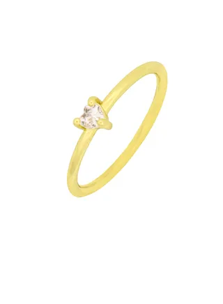 Mini Heart Ring Gold  Stone 