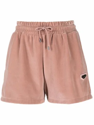 velvet-effect logo Jogging Shorts