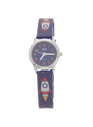 Q&Q Watch for Men, Quartz Movement, Analog Display, Blue Rubber Strap-QC29J325Y 