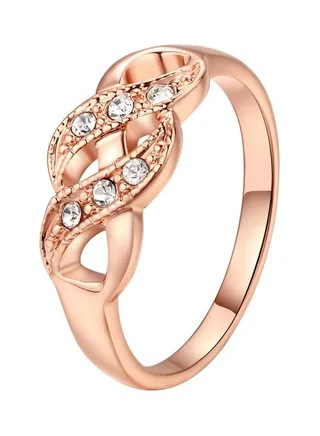 Copper Cubic Zirconia Studded Wave Shaped Ring 