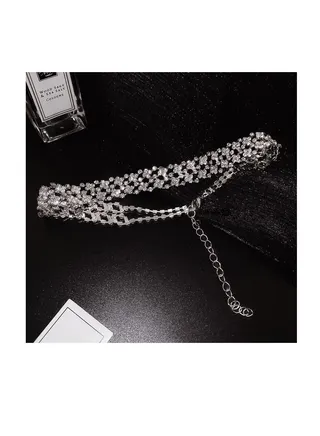 Simple full diamond necklace 