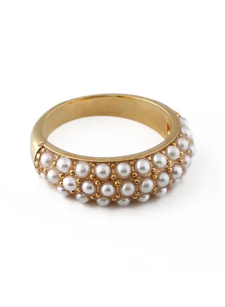Pearl Encrusted Domed Ring 