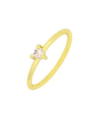 Mini Heart Ring Gold  Stone 