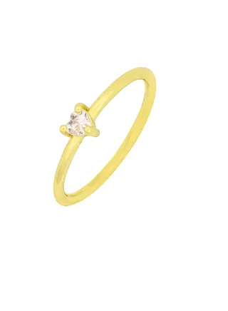 Mini Heart Ring Gold  Stone 