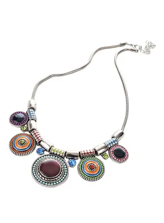 Alloy Boho Ethinic Drops Necklace 