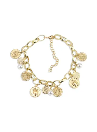 Alloy Gold Plated Geometric Pattern Necklace 