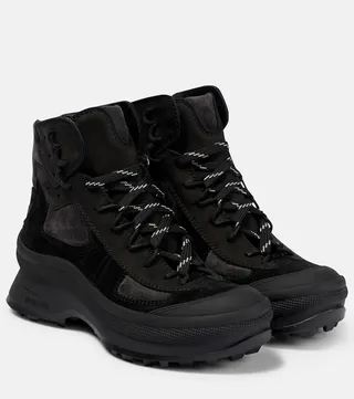 Suede hiking boots