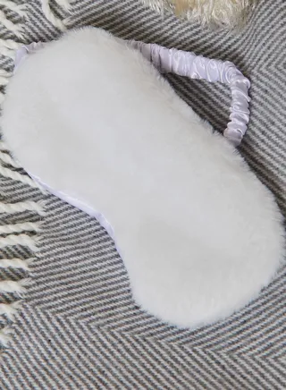 White Faux Fur Eye Mask
