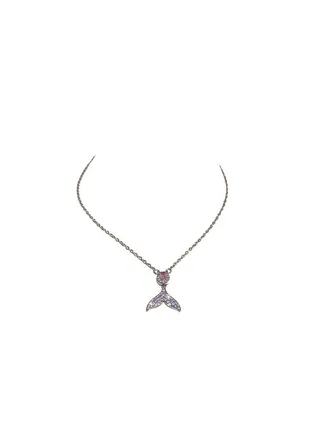 Oval zircon fishtail necklace 
