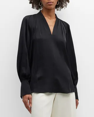 Nanee Pleated Silk Blouse