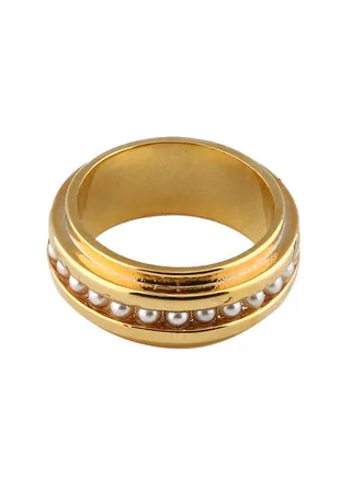 Pearl Ridged Metal Ring 