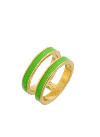 Tribal Enamel Double Ring Acid Green 