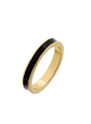 Tribal Enamel Ring Black 