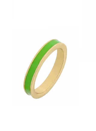 Tribal Enamel Ring Acid Green 