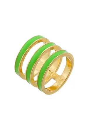 Tribal Enamel Triple Ring Acid Green 