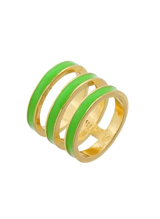 Tribal Enamel Triple Ring Acid Green 