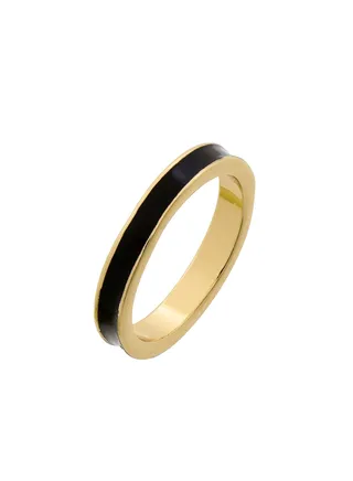 Tribal Enamel Ring Black 
