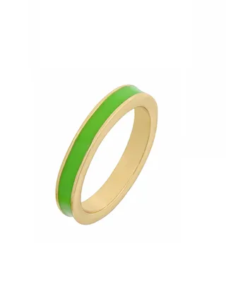 Tribal Enamel Ring Acid Green 