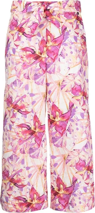 Floral-Print Cropped Trousers