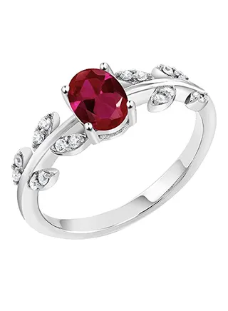925 Sterling Silver 1.11 Carat Ruby Ring 