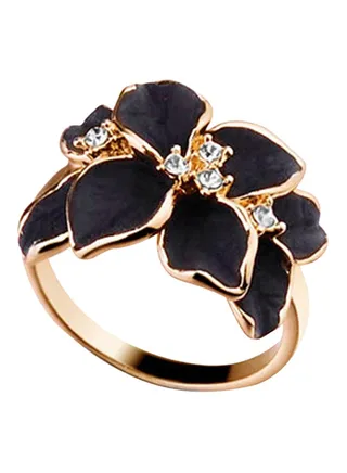 Stainless Steel Flower Pattern Ring 
