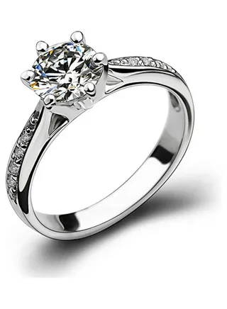 Sterling Silver Zircon Diamond Ring 