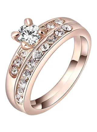Silver Plated Wedding Ring Studded With Zircon 