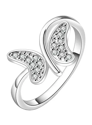 Butterfly Designed Silver Plated Ring 