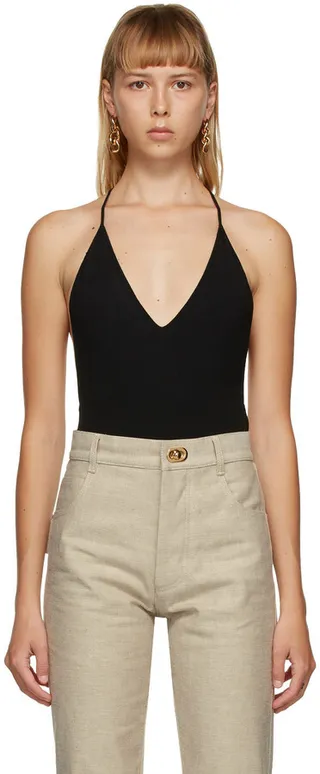 Bottega Veneta Black Cashmere Bodysuit