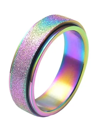 Platinum Plated Rotatable Engraved Cocktail Ring 