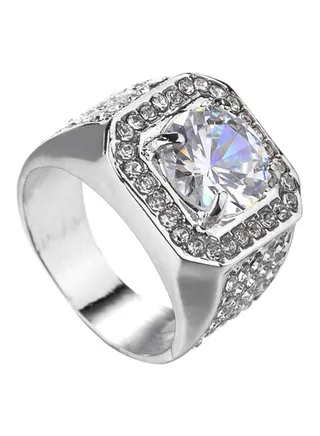 Rhinestone Crystal Zircon Studded Ring 