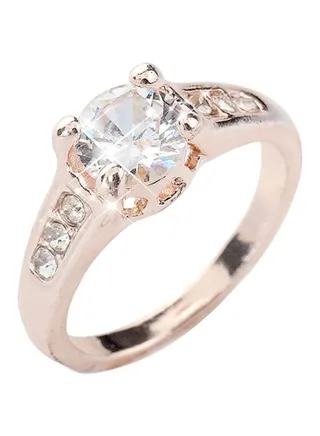 Rhinestone And Zircon Studded Ring 