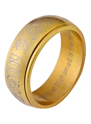 Titanium Steel Rotatable Engraved Ring 