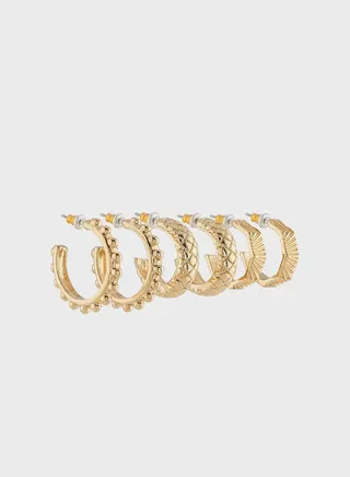 3 Pack Mix Hoop Earrings Set