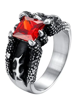 Stone Embellished Titanium Ring 