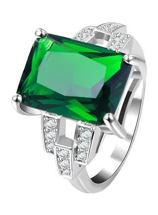 Silver Plated Wedding Ring Studded With Zircon 