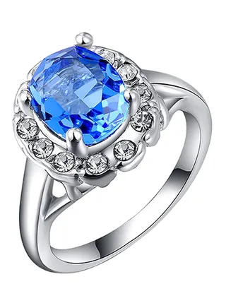 Silver Plated Wedding Ring Studded With Zircon 