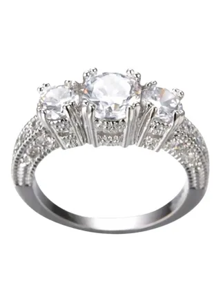 Alloy Zircon Studded Ring 