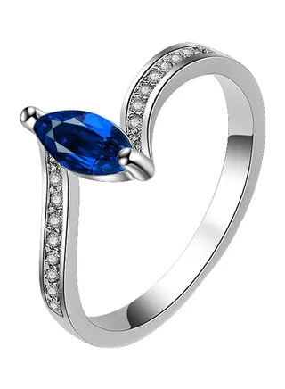 Silver Plated Wedding Ring Studded With Zircon 