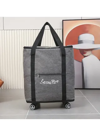 Grey travel bag, long-distance luggage bag, double shoulder backpack, universal wheel checked in bag, storage bag 