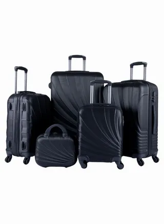 Hardside 5 Piece Luggage Trolley Set Grey 