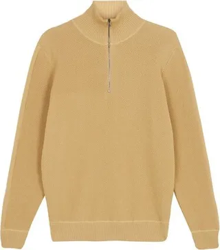 Half zip cotton sweater