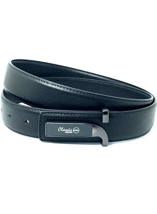 Classic Milano Men’s Leather Belt for men Fashion Belt Ratchet Dress Belts for men with Profile Plate Buckle for Mens Belt Enclosed in an Elegant Gift Box (Black) by Milano Leather 