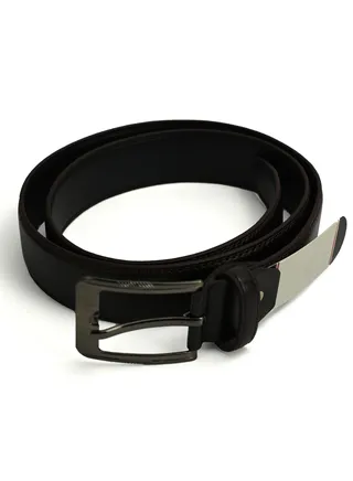 Full Solid Leather Belt for Men, Mens Belt Casual with Cow Leather, Simple Buckle with Oval Hole for Smooth Wear, Dark Brown Leather Belt 